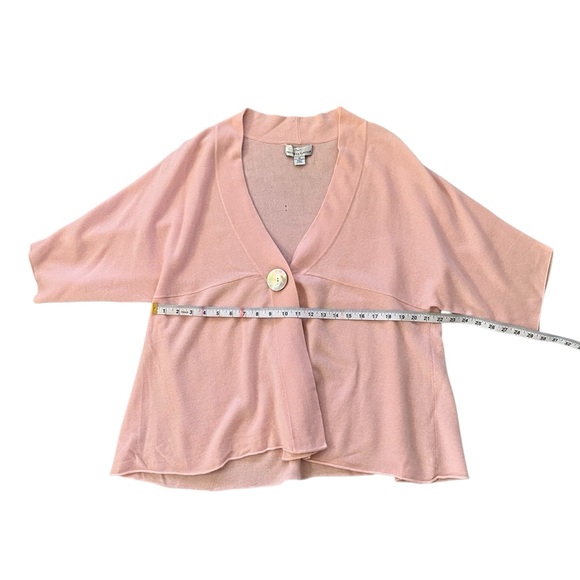 Precious Fibers Cashmere Soft Pink Cardigan Large Shell Button Sweater Sz 1X - Picture 7 of 8